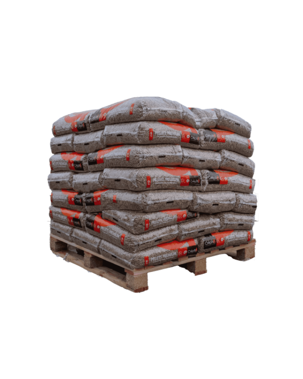 Mezzo pallet di pellet di legno Crépito in sacchi