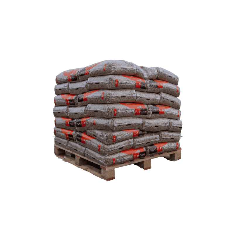 Mezzo pallet di pellet di legno Crépito in sacchi