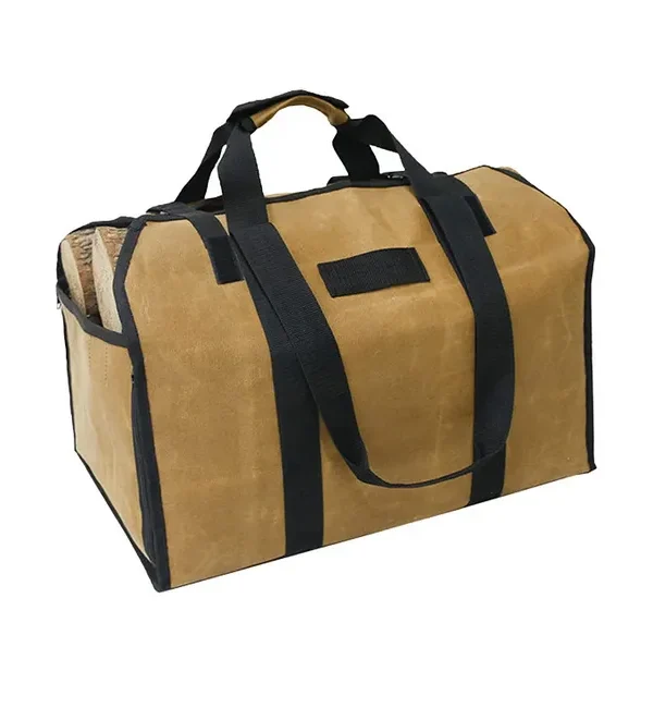 Borsa per il trasporto della legna da ardere - Resistente con manici e cinghia di sicurezza per campeggio e interni - Supporto per legna di betulla,