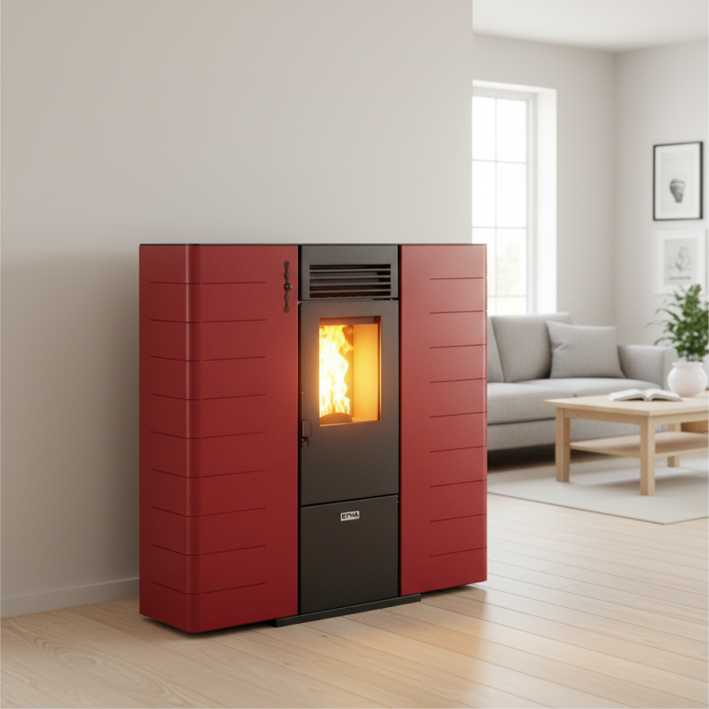 Stufa a pellet canalizzabile extra piatta Fango - 8 kW – Image 3